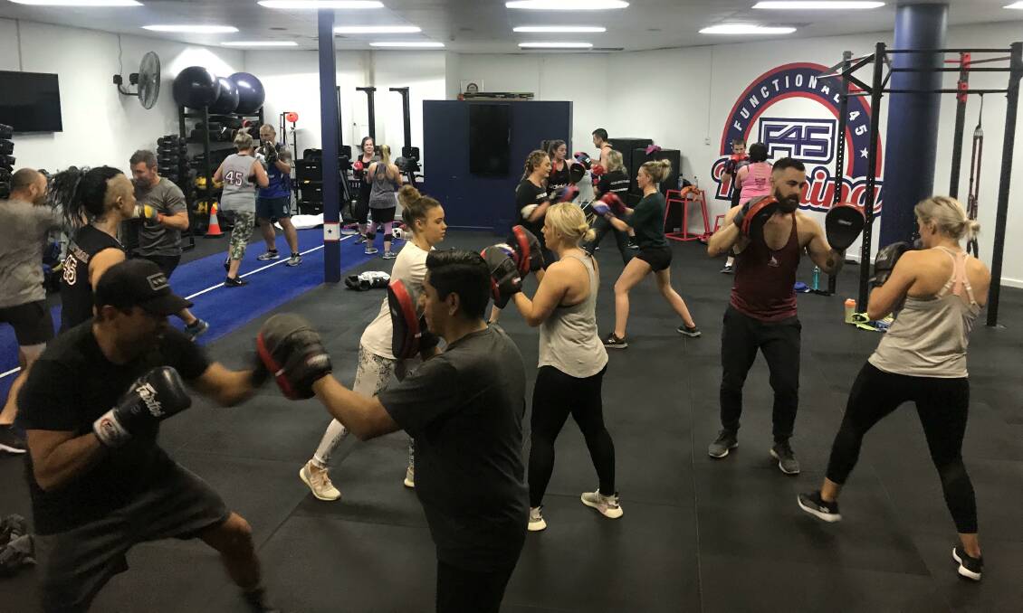 The F45 Shellharbour boxing fundraiser night for Jet.