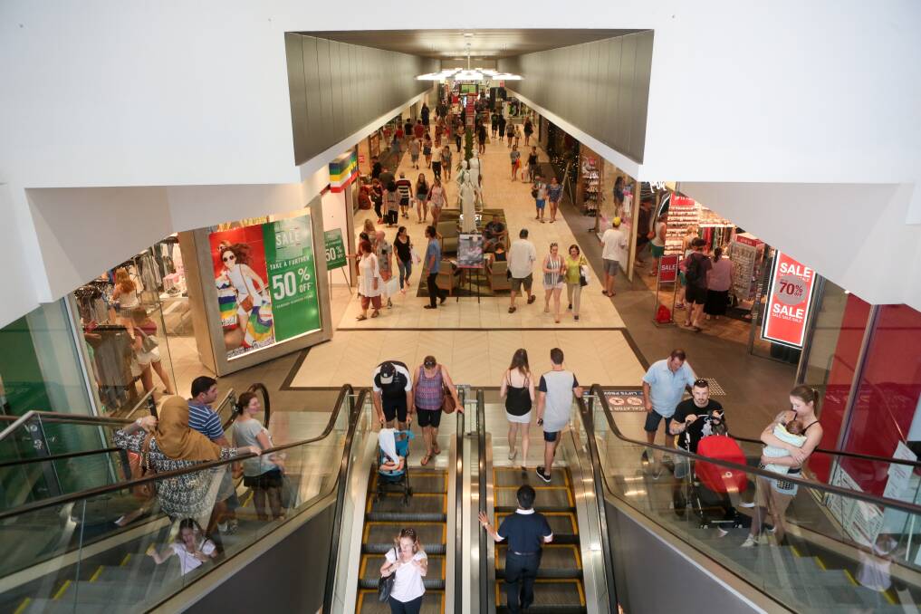 People shopping in Wollongong Mall on Boxing Day in 2015 - the first year of a two-year trial of December 26 trading in the city. Picture: Adam McLean