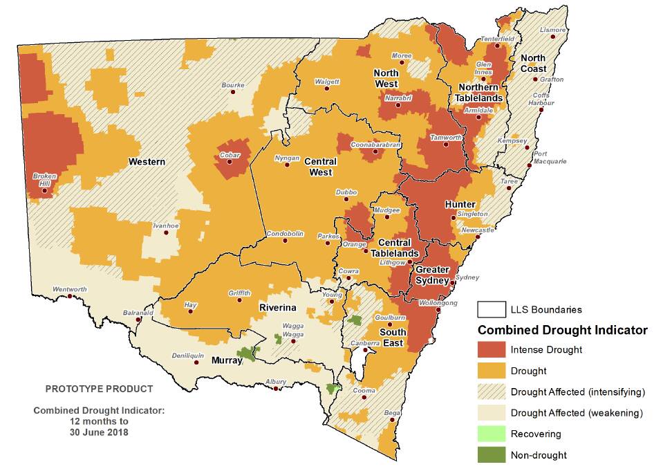 The Department of Primary Industries’ latest drought map shows the Illawarra is in "intense drought".