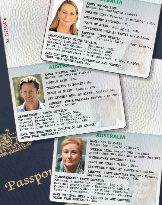 Details from the Illawarra federal MPs' citizenship statements, published online late on Tuesday.