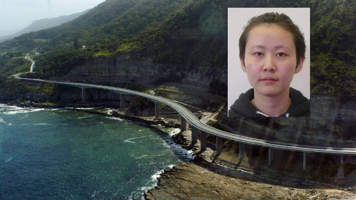 The Sea Cliff Bridge and Zixi Wang (inset). Pictures: AAP, NSW Police