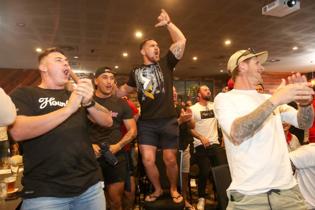PARTY TIME: Some of the jubilant crowd of diehard fans at the Central Hotel.
