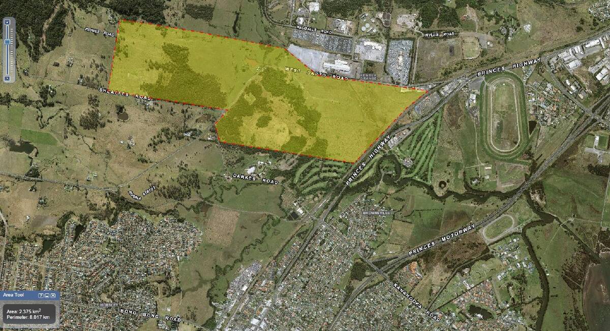 The Kembla Grange site where it's proposed a new correctional facility will be built. Picture: supplied. Click the image to see an enlarged version