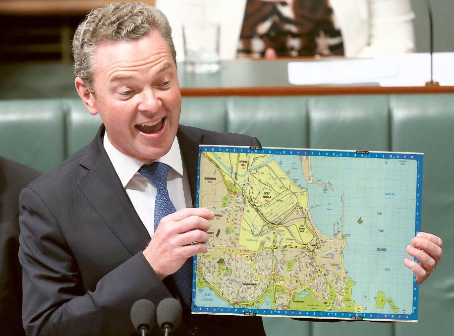 ON THE RIGHT TRACK?: Federal Industry Minister Christopher Pyne incorrectly told parliament this week Port Kembla was in the Gilmore electorate. Picture: Digitally altered