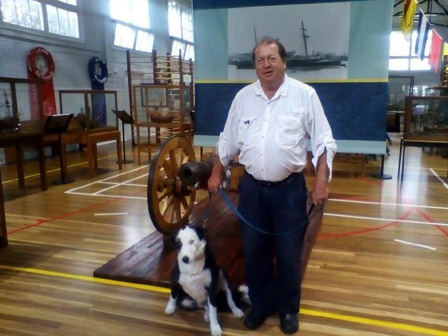 Peter George Reuric with his assistance dog "Boofhead". The Jervis Bay RSL was ordered to pay more than $16,000 in damages to Mr Reurich for denying him and his dog entry and eventually membership. Picture: Supplied