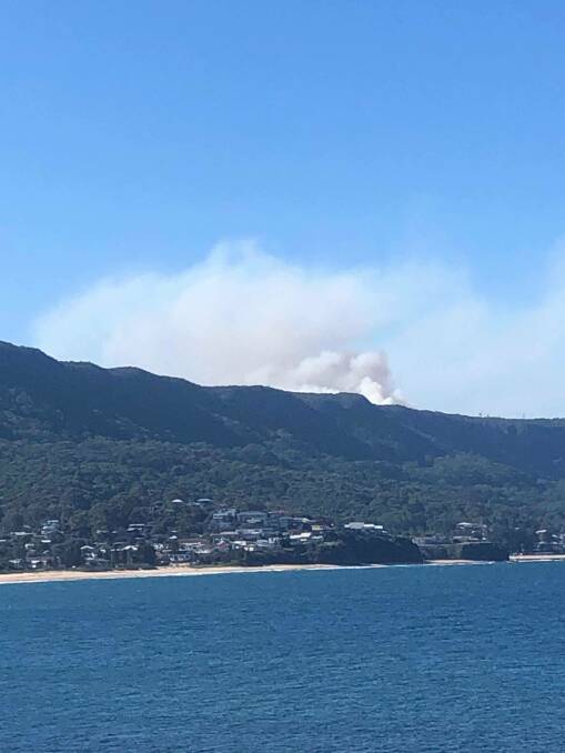 The Maddens Plains bushfire, as seen from Sandon Point. Picture: Anthony Turner