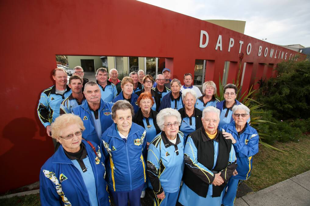Members of the Dapto Bowling Club, which will close its doors for the final time on Friday. "Everyone’s in shock and fairly angry," member Ruth Turnbull said of the short notice given by the administrator. Picture: Adam McLean