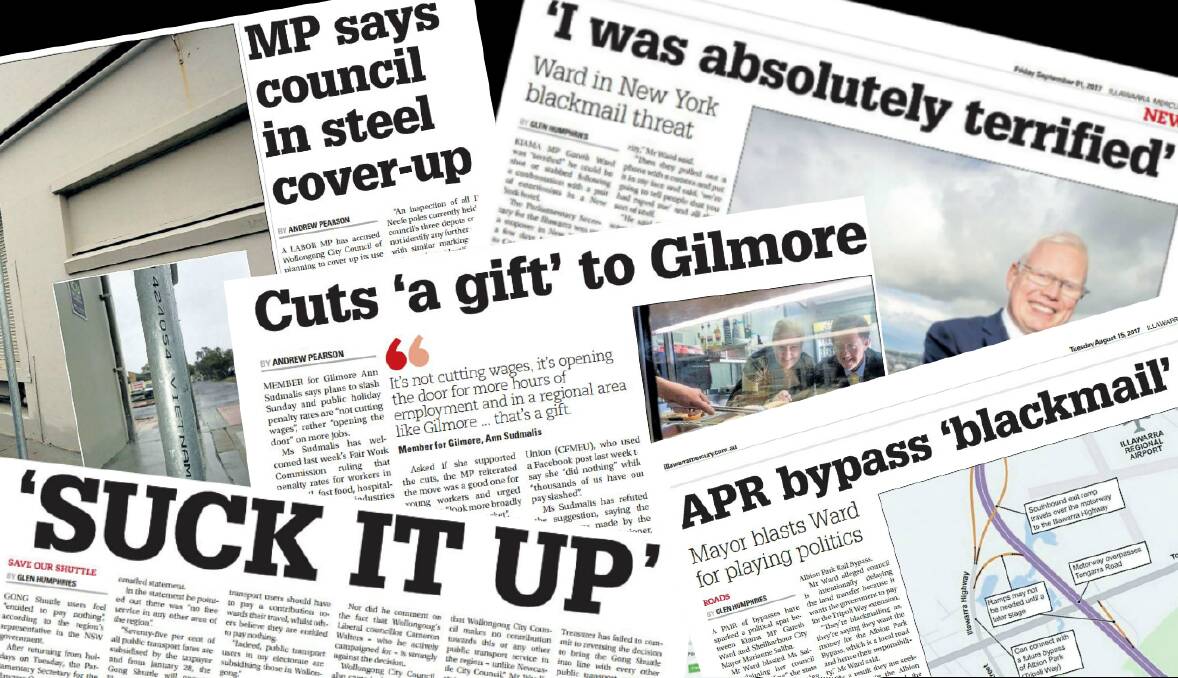 A snapshot of some of the biggest political stories of 2017 in the Illawarra, as reported in the pages of the Mercury's print edition throughout the year.