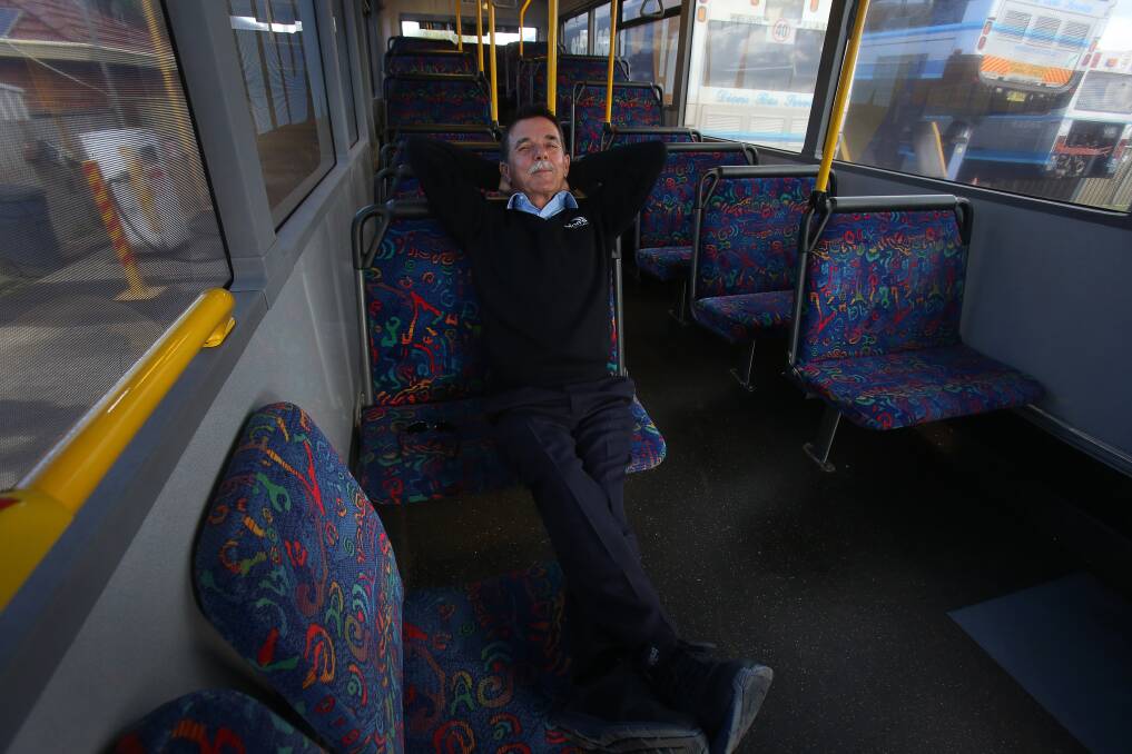 Mirko Damcevski, 65, now boards the bus as a passenger. He has retired from Dion's Bus Service after decades behind the wheel. Picture: Robert Peet 