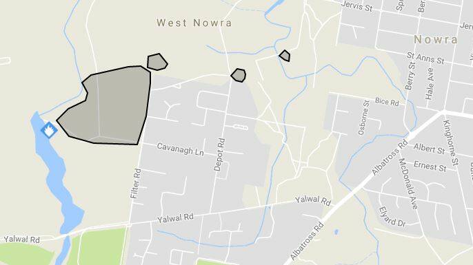 The area of the fire, as of Tuesday morning. Source: NSW RFS