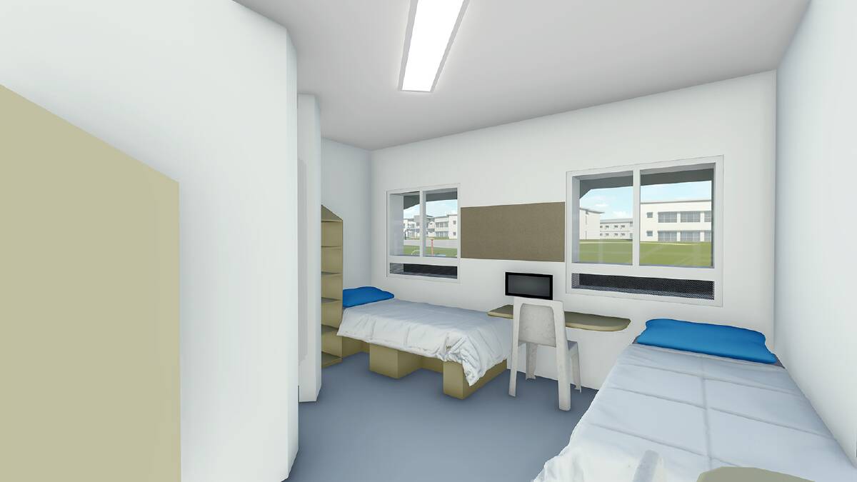 An artist's impression of what a cell in the under-construction Grafton Correctional Centre will look like when the project is finished. Pictures: NSW Infrastructure