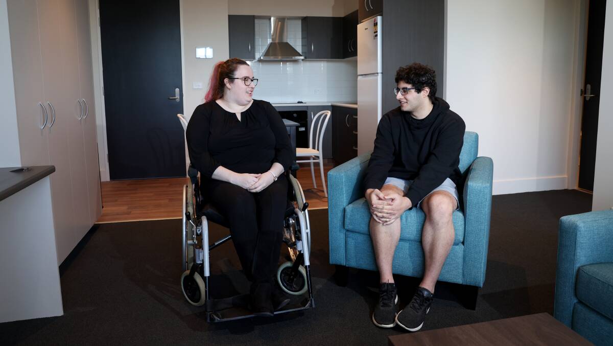 Courtney Fisher and Nathan Chandola at the official opening of Warilla's new social housing complex on Friday, July 21, 2023. Picture by Sylvia Liber
