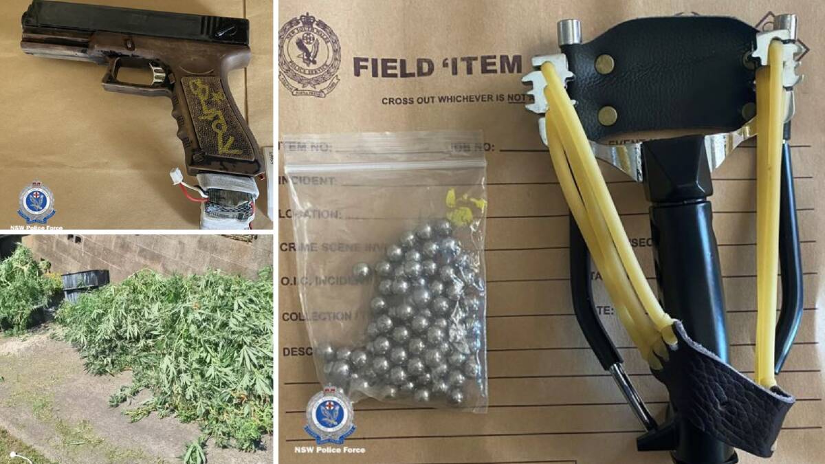 The drugs and weapons seized during a police raid on a Cringila home on Tuesday, December 5, 2023. Pictures by NSW Police 