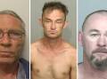 David Bull, Mark Strangeway and Dean Martin are on the run from police. Pictures by Lake Illawarra Police District 