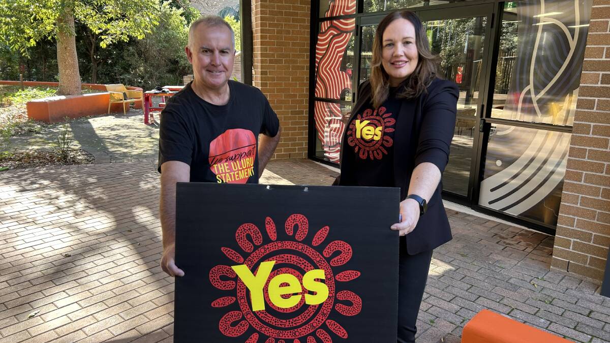 Yes23 campaigner Jeremy Lasek and Woolyungah Indigenous Centre director Jaymee Beveridge are urging the community to get informed about what their vote will mean. Picture by Nadine Morton