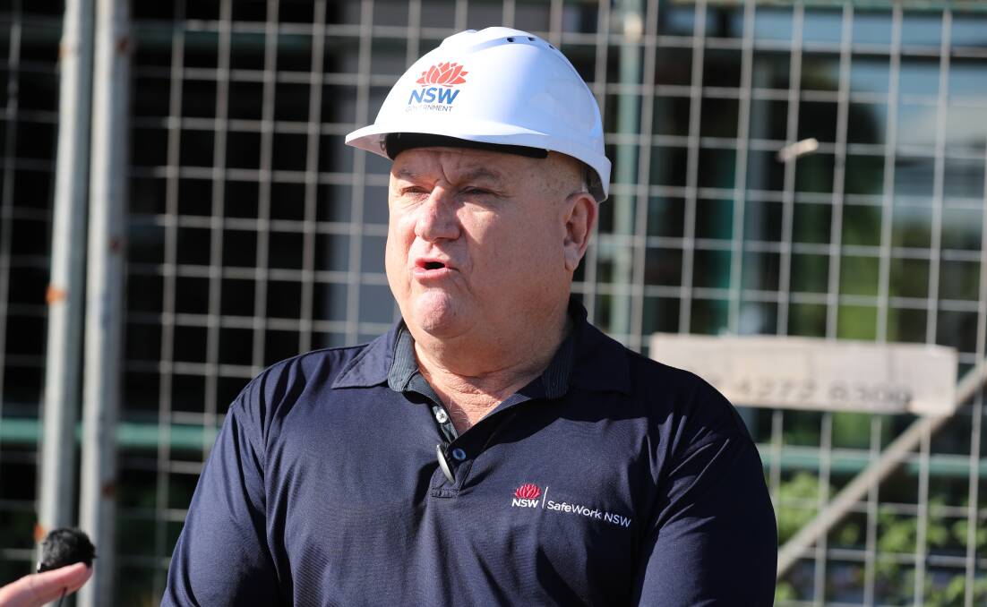 SafeWork NSW director Laurence Richey during an inspection of a Wollongong construction site on Tuesday, November 7, 2023. Picture by Robert Peet