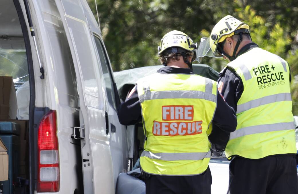 Emergency services at the scene of a serious crash on Picton Road on Friday, February 2. Picture by Anna Warr