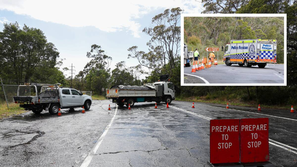 Police Rescue were called the blocked-off Harry Graham Drive at Mount Keira following a serious motorcycle crash on Tuesday, October 17. Pictures by Adam McLean