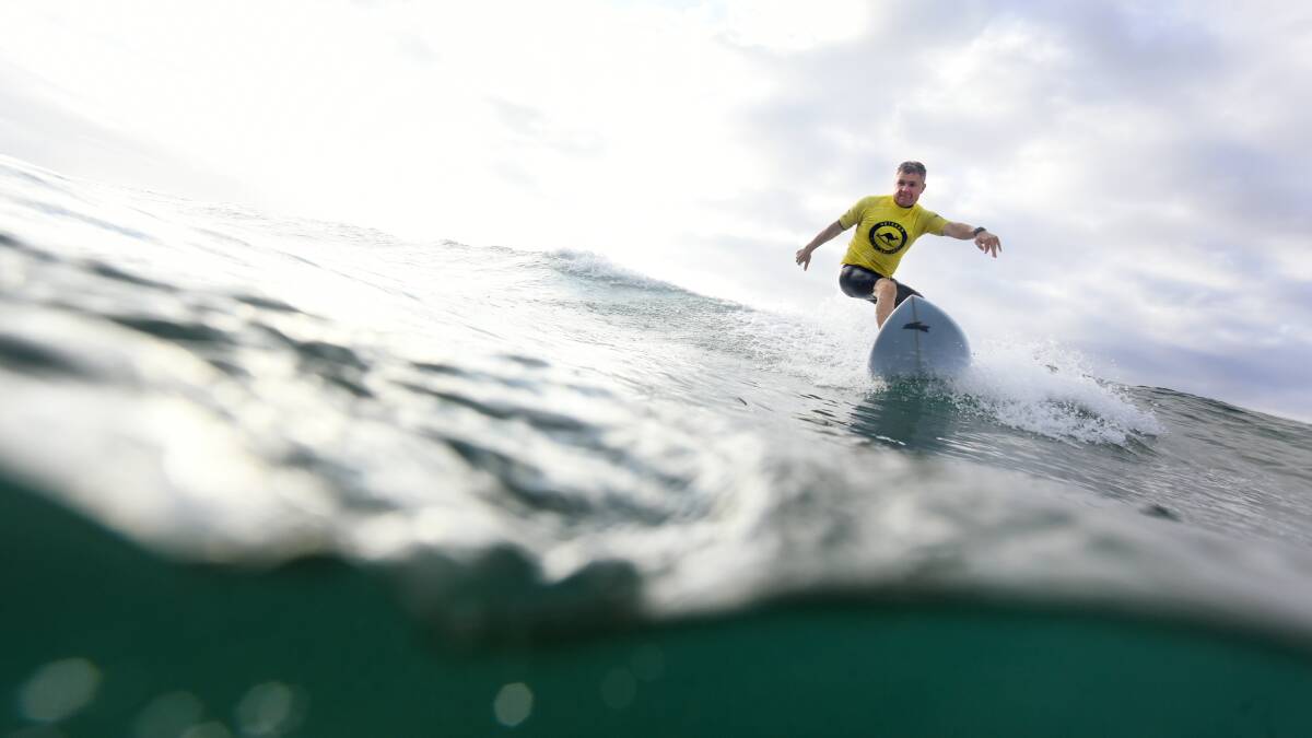 Assistant Minister for Defence Matt Thistlethwaite took part in the early morning surf therapy session at Gerroa on February 28, 2023. Picture by Silvia Liber
