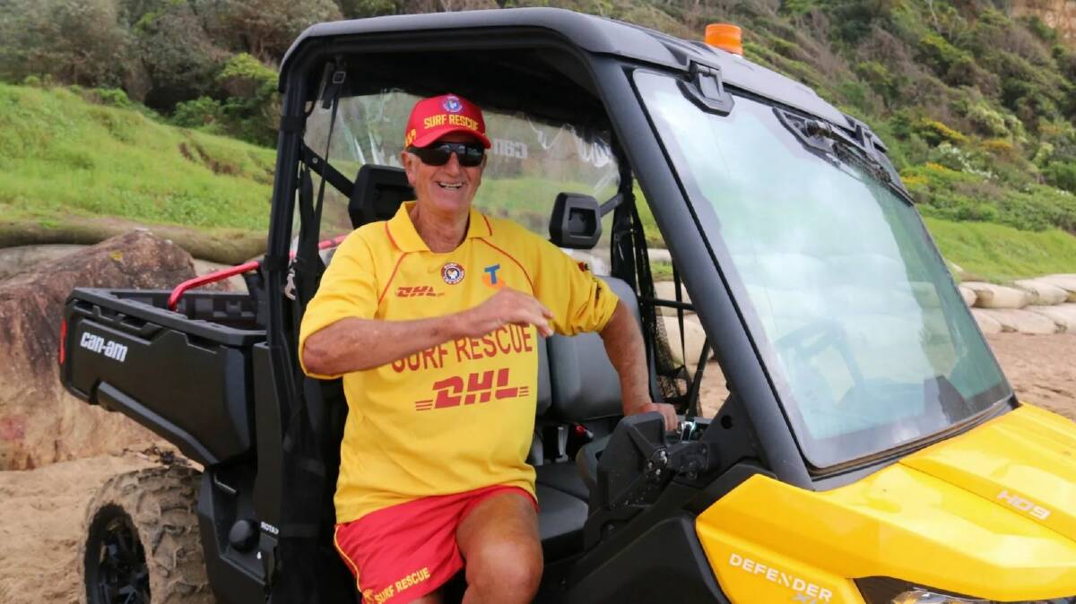 Dave Winner on patrol as a surf lifesaver, and during his recovery from his horror accident. Pictures supplied, Adam McLean