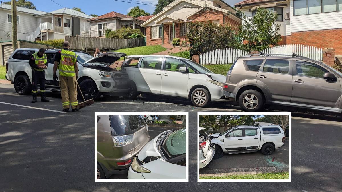 A male driver has allegedly fled the scene of three car crash on The Avenue at Mount Saint Thomas on Thursday morning. Pictures by Matt Geary