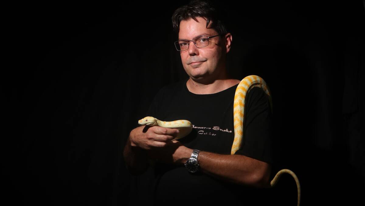 Snakes are taking super highways right across the Illawarra, snake catcher Glen Peacock reveals. Picture by Sylvia Liber