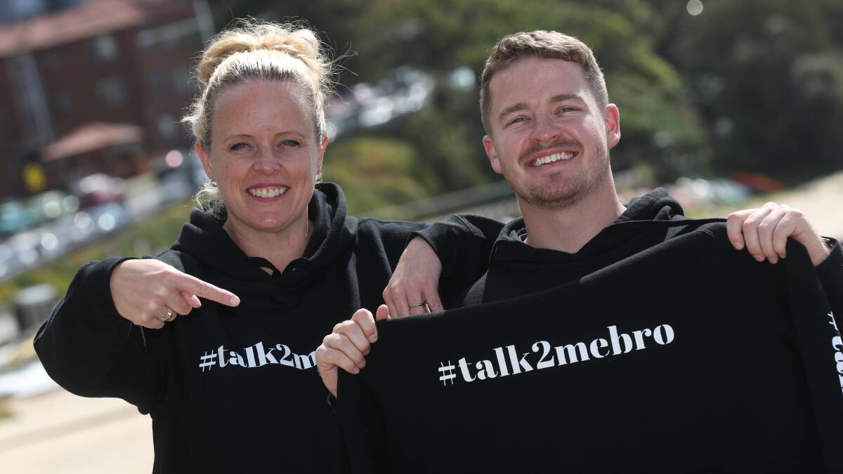 Illawarra Mercury journalist Nadine Morton and Talk2MeBro director Jack Brown are walking for mental health during September. Picture by Robert Peet