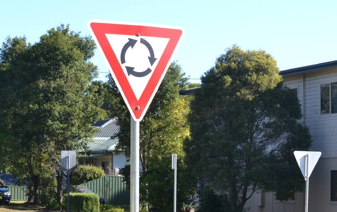 This sign means give way to anyone already on a roundabout. Picture by ACM