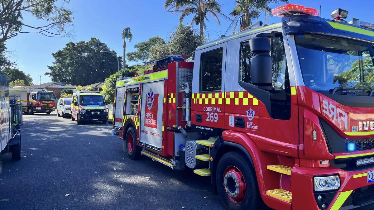 A woman and her two young children had a lucky escape after a blaze erupted in their Bellambi home on Wednesday. Pictures by Corrimal FRNSW