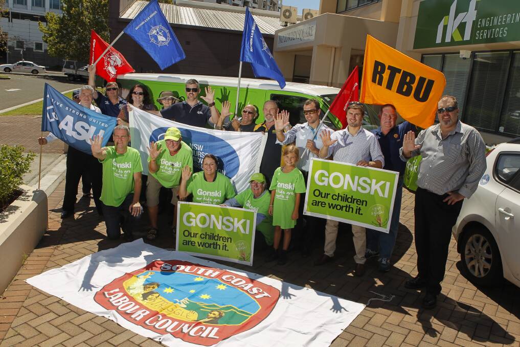 The Gonski campaign van visits Wollongong on Wednesday. Picture: CHRISTOPHER CHAN