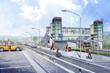 An artist’s impression of how the proposed Flinders railway station might look.