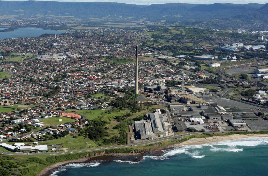 A plan to turn the Port Kembla Copper Stack, facing demolition, into a tourist attraction is being examined.Picture: ANDY ZAKELI