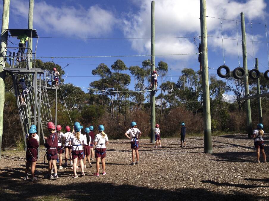 Comfort zone: The headspace Wollongong team tests students from Holy Spirit College, Bellambi, at the Natural Helpers program at Stanwell Tops.