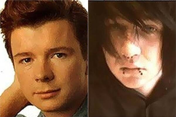 Rick Astley, left, and Ashley Towns.