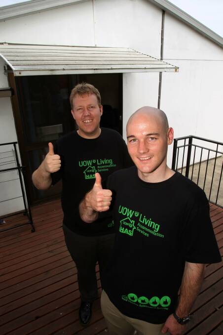 UOW Accommodation Services assessors Andrew Horne and Sean Holt. Picture: GREG TOTMAN