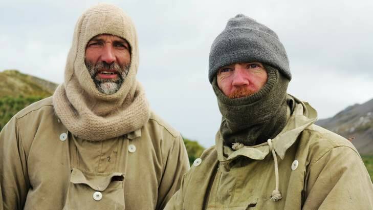 Cold comfort ... Expedition leader Tim Jarvis, left, and mountaineer Barry Gray and their crew travelled 1482km.