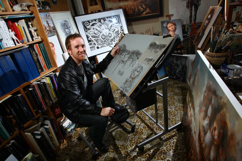 Wollongong artist John Kennedy. Picture: KEN ROBERTSON