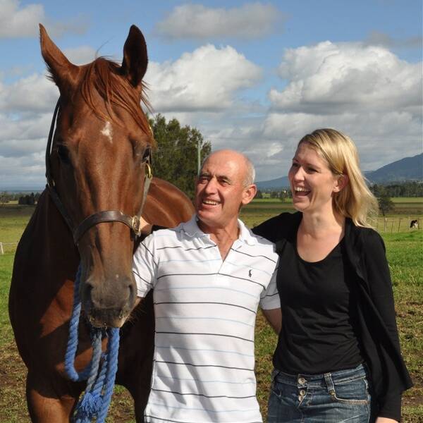 Lawyer Jennifer Robinson spends time with her father, horse trainer Terry Robinson at their Berry property. Ms Robinson returned to Berry this week after spending the past six months defending WikiLeaks  founder Julian Assange. Picture: ADAM WRIGHT