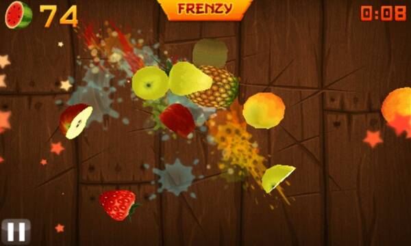 A screenshot from the Fruit Ninja game.