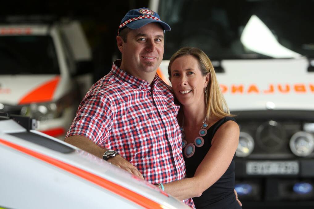 Katie Wicks plans to be bedside today as her husband, Shane Wicks, a paramedic, donates bone marrow in aid of a person he has never met.Picture: GREG TOTMAN