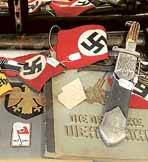 Some of the WWII German military objects offered for sale by militaria dealer Virgo Lentzkow. You can now buy similar souvenirs in Fairy Meadow.