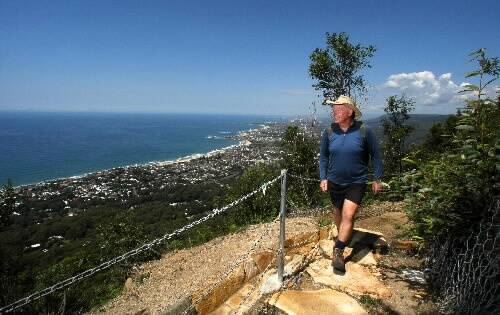 Ted Booth, one of the first walkers on the reopened Sublime Point track yesterday. Picture: KIRK GILMOUR