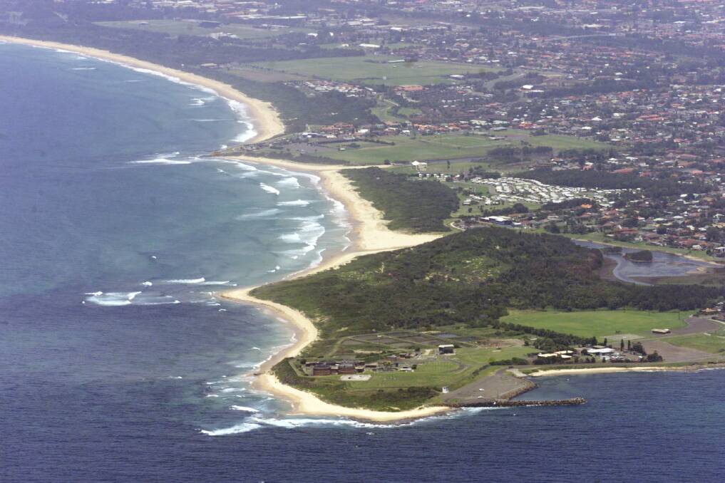 Aerial view of Bellambi Point as it was with the sewerage plant. Pictures: ROBERT PEET
