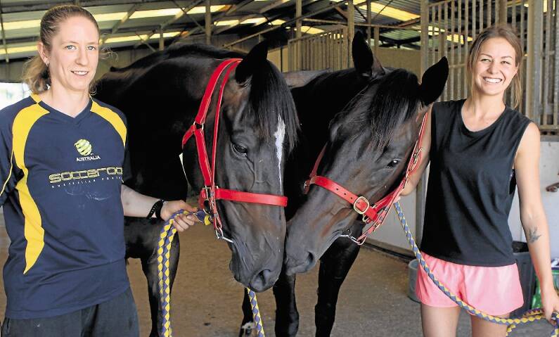 Bede Murray three-year-olds Darci Magic (left, with Christine Merriman) and O'Reilly's Revenge (right, with Kyrah Mayer) are among the 127 entries for the $3 million Doncaster Mile. Picture: GREG TOTMAN