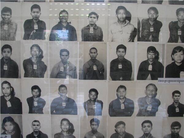 Some of the photos of the victims who were tortured in S21 during the Khmer Rouge
