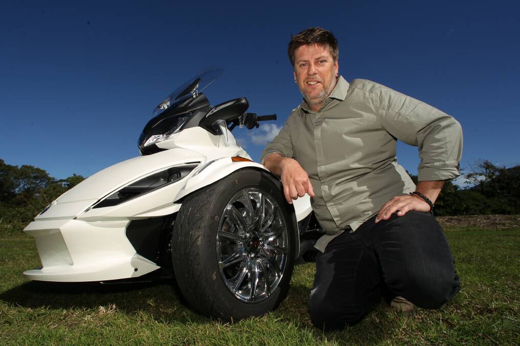 Kevin English is joining the 1500km Black Dog motorcycle ride to Alice Springs on his three-wheeler Can Am Spyder. Picture: GREG TOTMAN