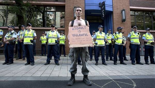 A protester at Occupy Melbourne last month. Photo: LUIS ENRIQUE