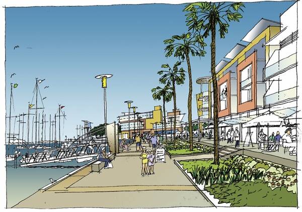 An artist's impression of the Shell Cove boat harbour. 