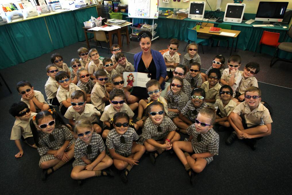 Author Romina Garcia wants children, such as these students at St Therese Catholic Primary School, to realise what makes them unique. Picture: SYLVIA LIBER