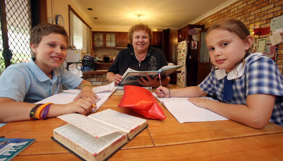 Carmen Plaza will need the internet so her children Alex, 10, and Stephanie, 9, can do their homework. Picture: ROBERT PEET